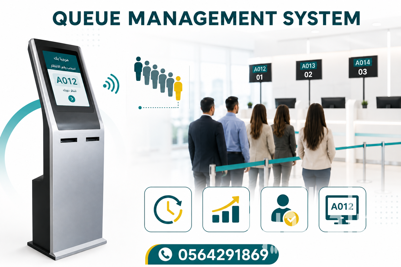 ارخص جهاز ترتيب الدور والنداء الرقمي للمستشفي
